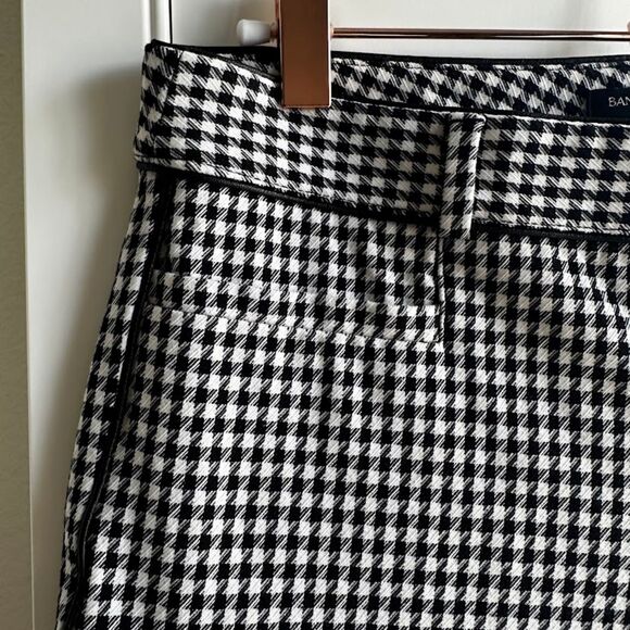 Banana Republic Sloane Houndstooth Slim Pant with Leather Trim size 2 - Picture 4 of 11